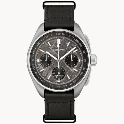  Bulova chronograph with Meteorite dial on Leather strap 