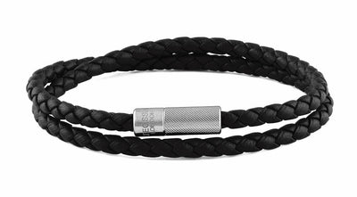 black leather bracelet