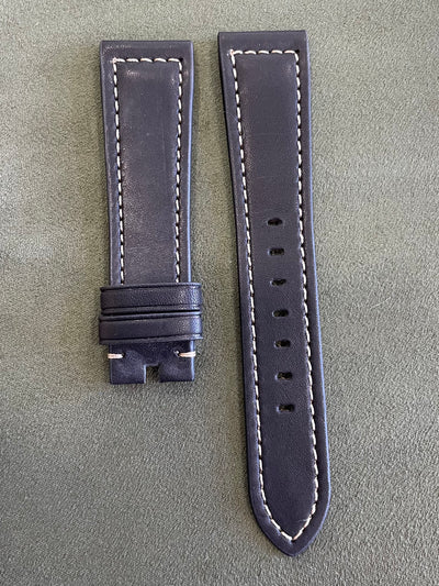 Alpina black leather strap with contrast stitching for pin buckle