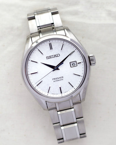 Seiko titanium watch with snow flake effect dial 
