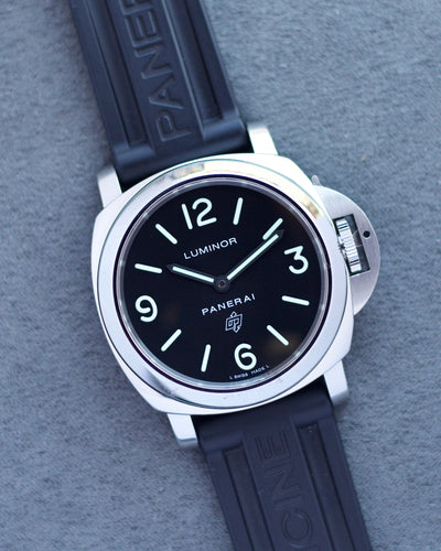 Panerai steel watch with black dial