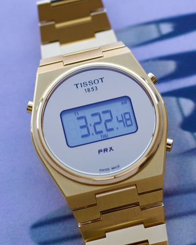 Tissot PRX Digital gold tone digital watch