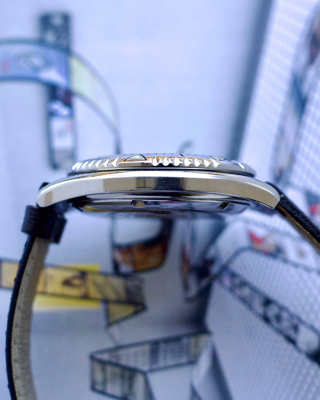 1990's ZODIAC VINTAGE SEA WOLF BLUE POINT BLUE DOT 506.55.45 38mm