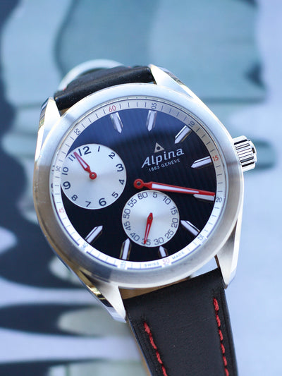 Alpina Steel watch with leather strap