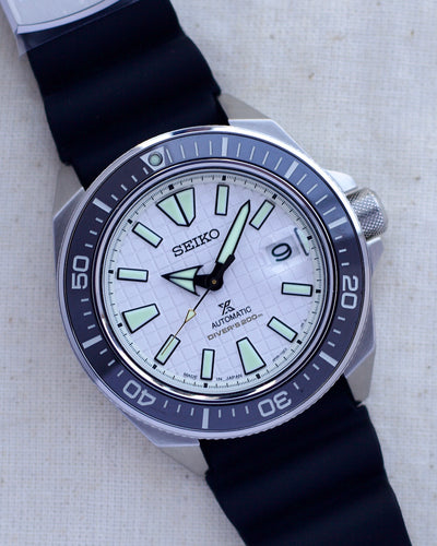 Seiko steel watch on rubber strap