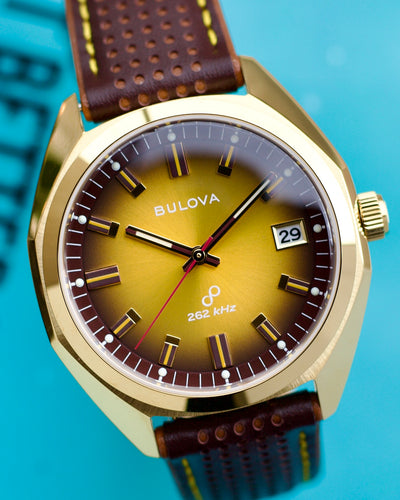 Bulova gold case watch on strap