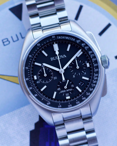 Bulova steel lunar pilot watch