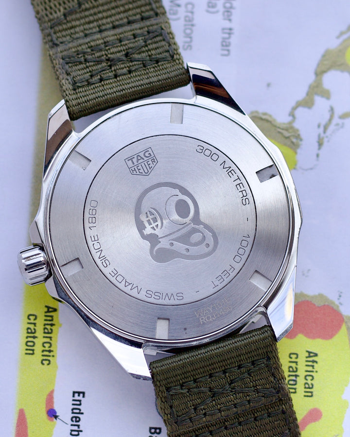 2023 Tag Heuer Aquaracer Khaki Green Quartz WAY101E.FC8222 43mm