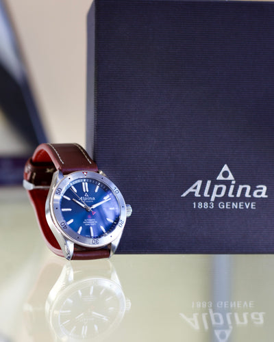 Alpina steel watch with box