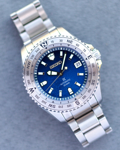 Seiko land master watch with blue dial