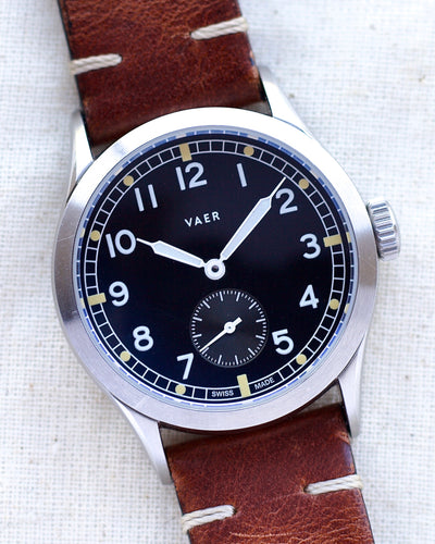 Vaer Steel watch with black dial