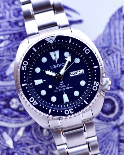 Seiko steel diver watch 