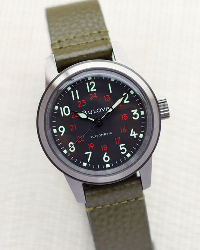 Bulova steel pilot style watch