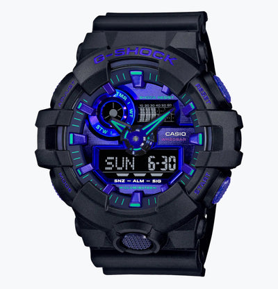 GShock analogue digital black rubber watch