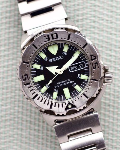 Seiko steel diver watch