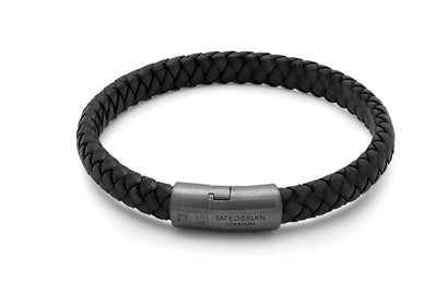 thick black leather bracelet