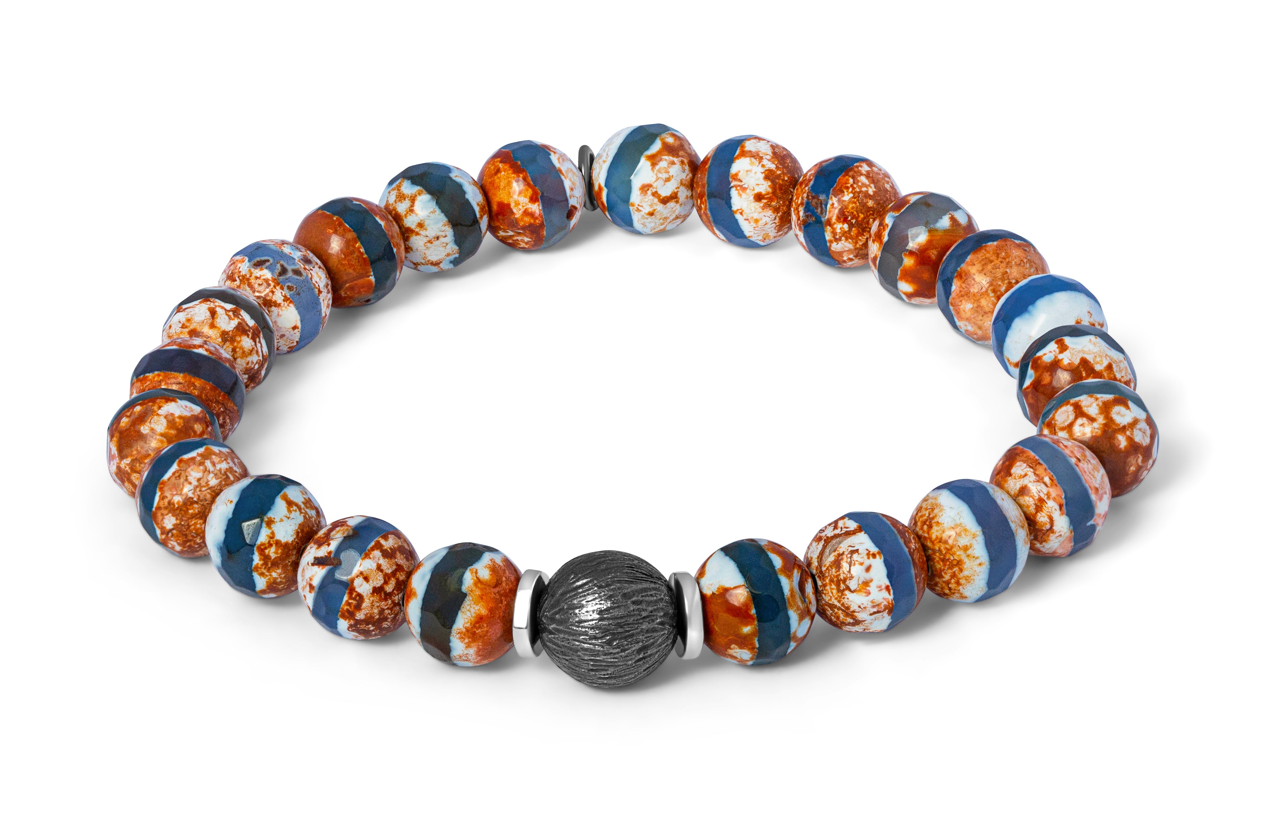 TATEOSSIAN Blue Ruthenium Plated Silver Lhasa Graffiato Bracelet BR315 ...