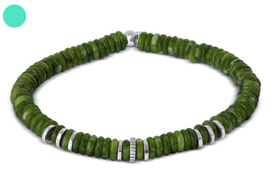 POSITANO BRACELET IN GREEN WITH RHODIUM PLATED SILVER