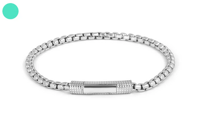 Silver bracelet on a white background