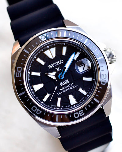 Seiko Steel diver watch on rubber band