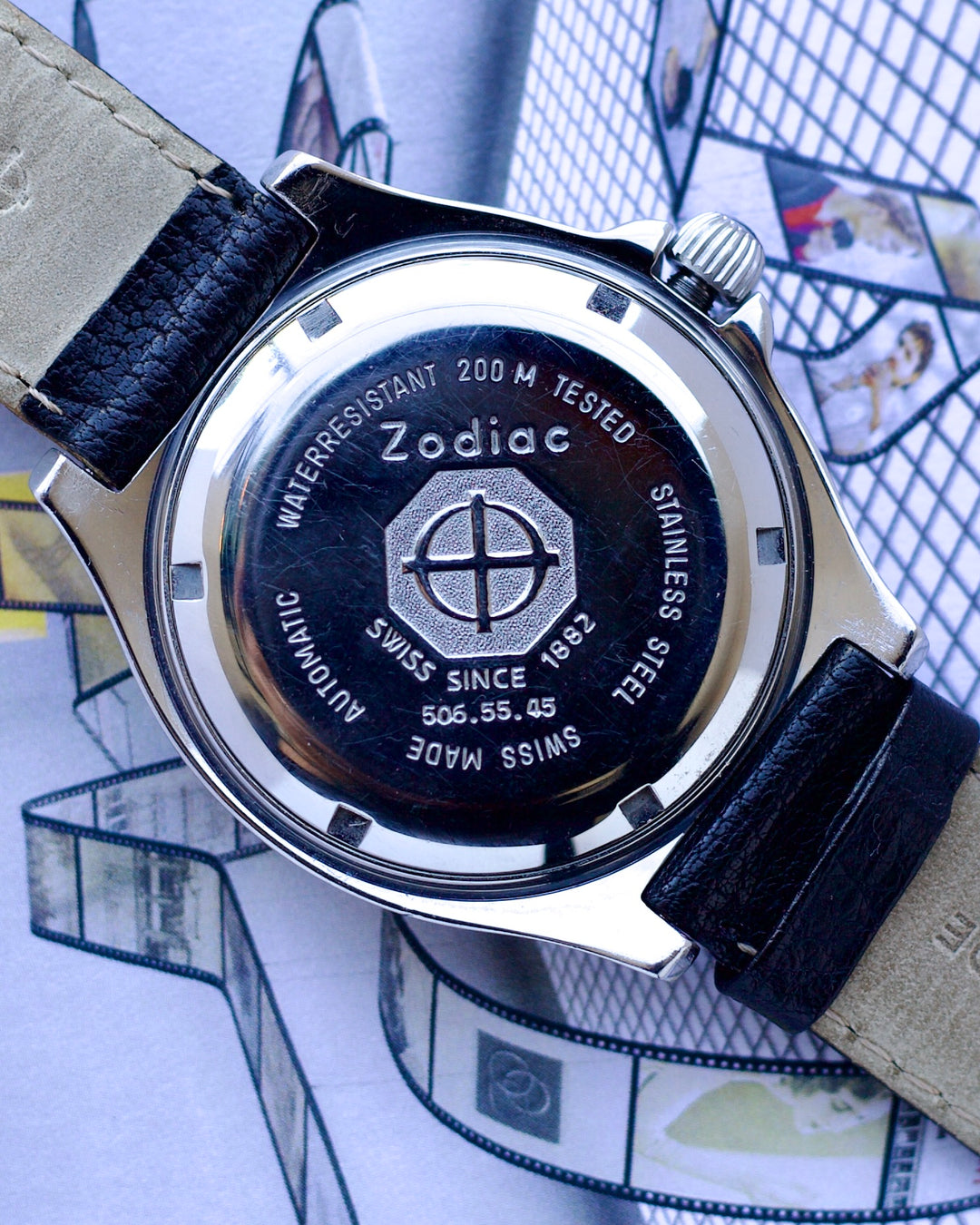 1990's ZODIAC VINTAGE SEA WOLF BLUE POINT BLUE DOT 506.55.45 38mm