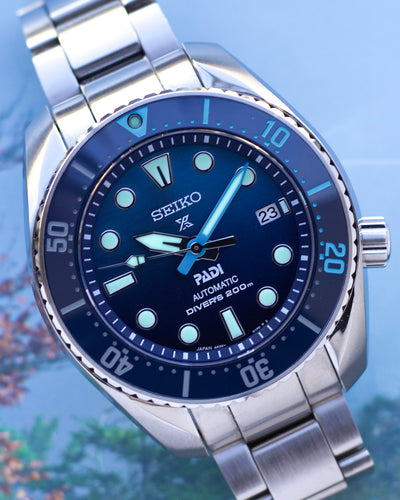 Seiko Steel watch with blue dial