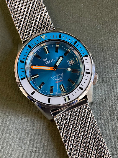 Squale watch all steel with blue dial