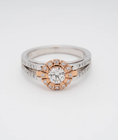 Diamond Ring rose and white gold