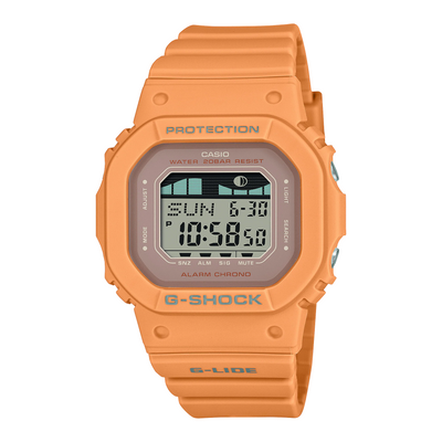 orange plastic digital wristwatch