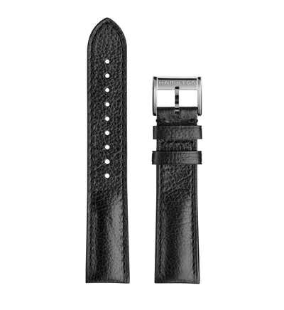 Hamilton watch strap in black leather