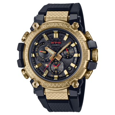 Gshock watch with gold and black tones