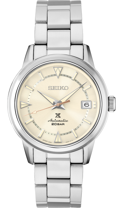 Seiko steel watch on White Dial and steel bracelet