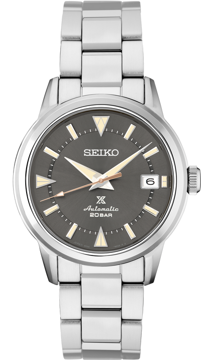 Seiko Steel watch on black dial and steel bracelet