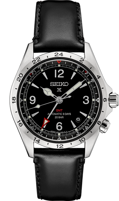 Seiko steel watch with gmt function