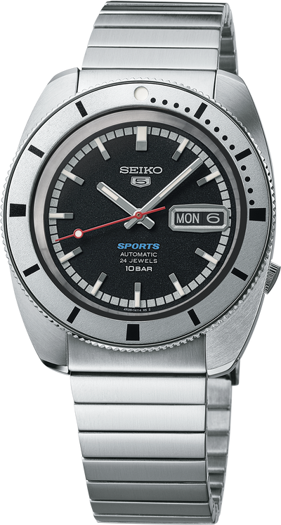 Seiko Steel watche with black dial 