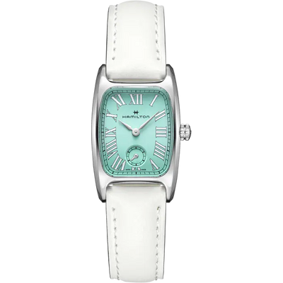 Hamilton ladies watch on leather band and blue dial