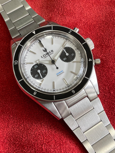 steel watch with contrast dial