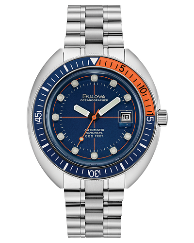 0Steel diver Wrist watch on Blue Dial with Diver bezel 