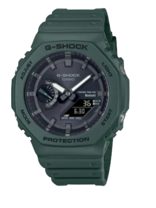 Green Plastic digital wristwatch on black dial