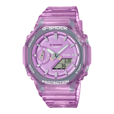 purple plastic wristwatch 