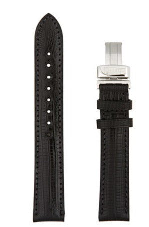 black wrist watch leather strap with clasp
