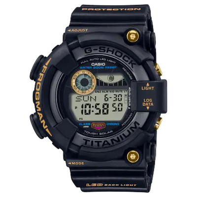 black rubber wristwatch with digital display