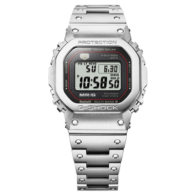 Steel wristwatch with digital display