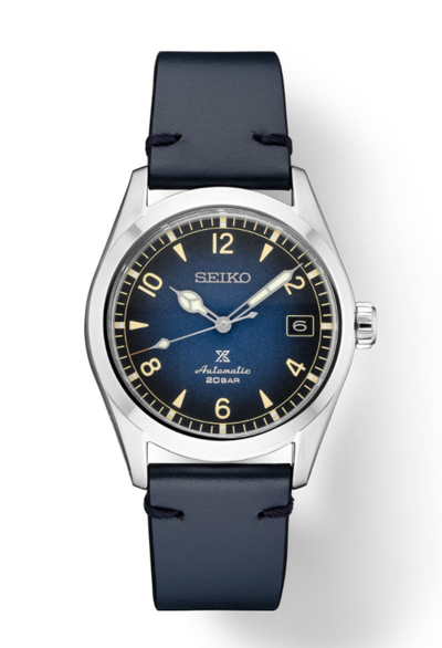 Steel Wrist watch with Blue Dial and Blue Leather band 