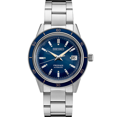 Steel wrist watch with Blue dial on steel bracelet