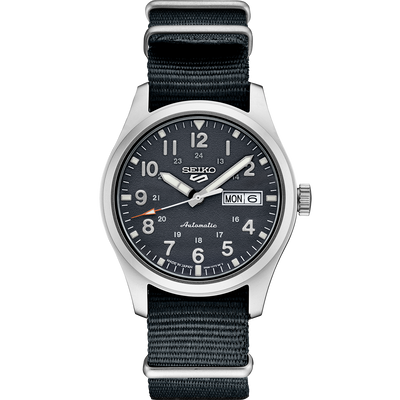 Steel wrist watch with Gray dial and gray nylon NATO strap