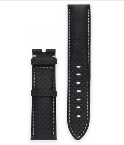 black leather wrist watch strap