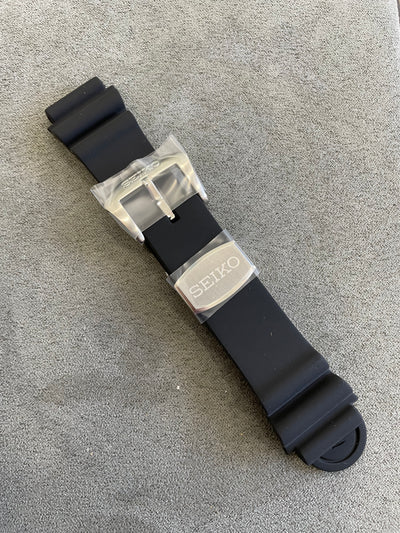 black silicon wristwatch band with steel hardware