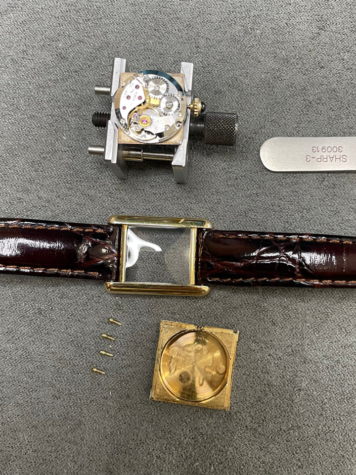 1980's CARTIER TANK MUST DE CARTIER VERMEIL Grenat Lacquer